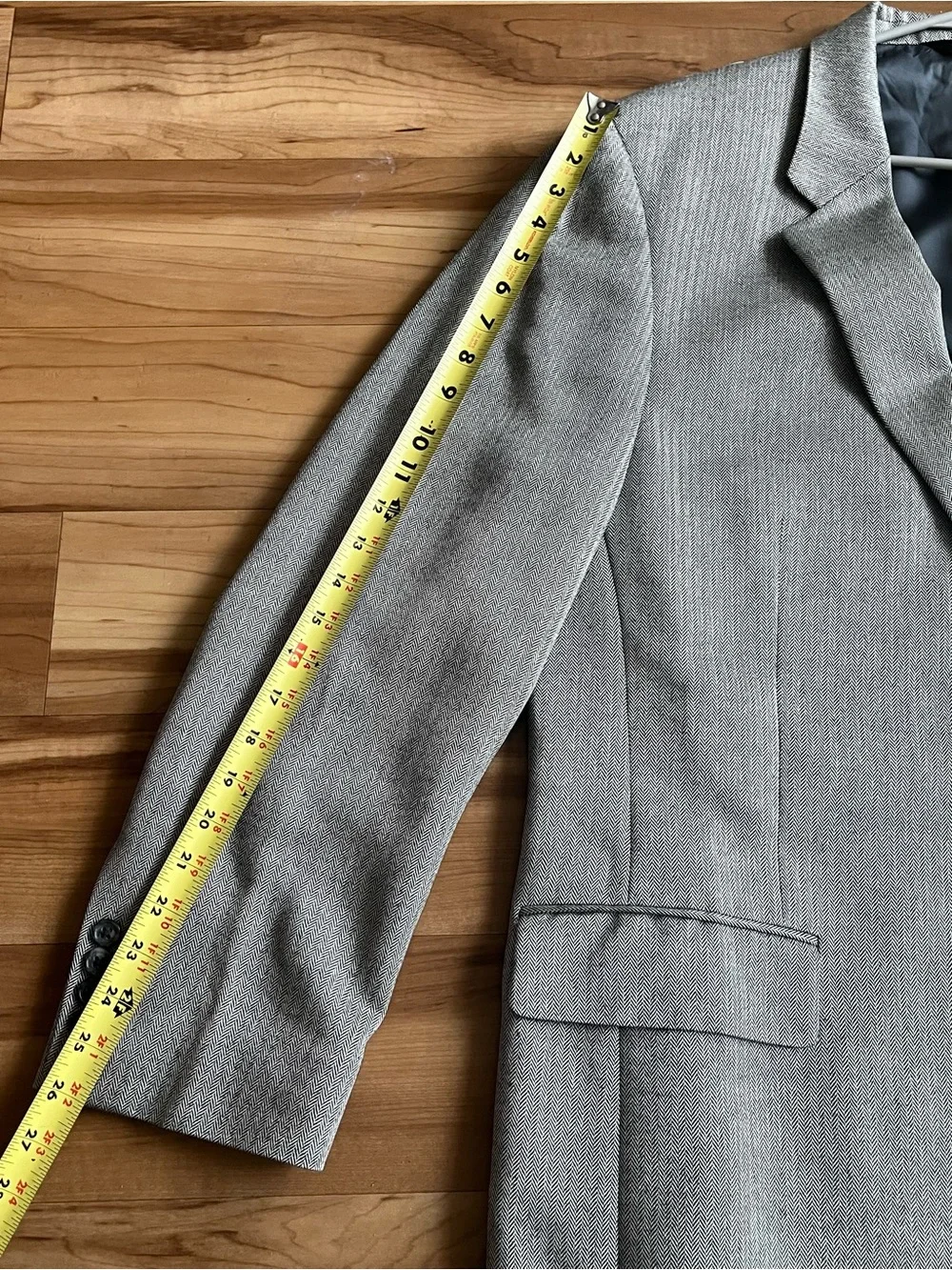 Jos. A. Bank Signature Gray Silk Camel Hair Herringbone Blazer 46L